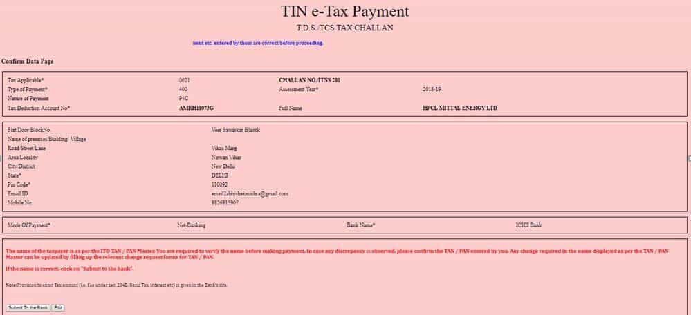 Brief steps for Online TDS/TCS/Demand Payment