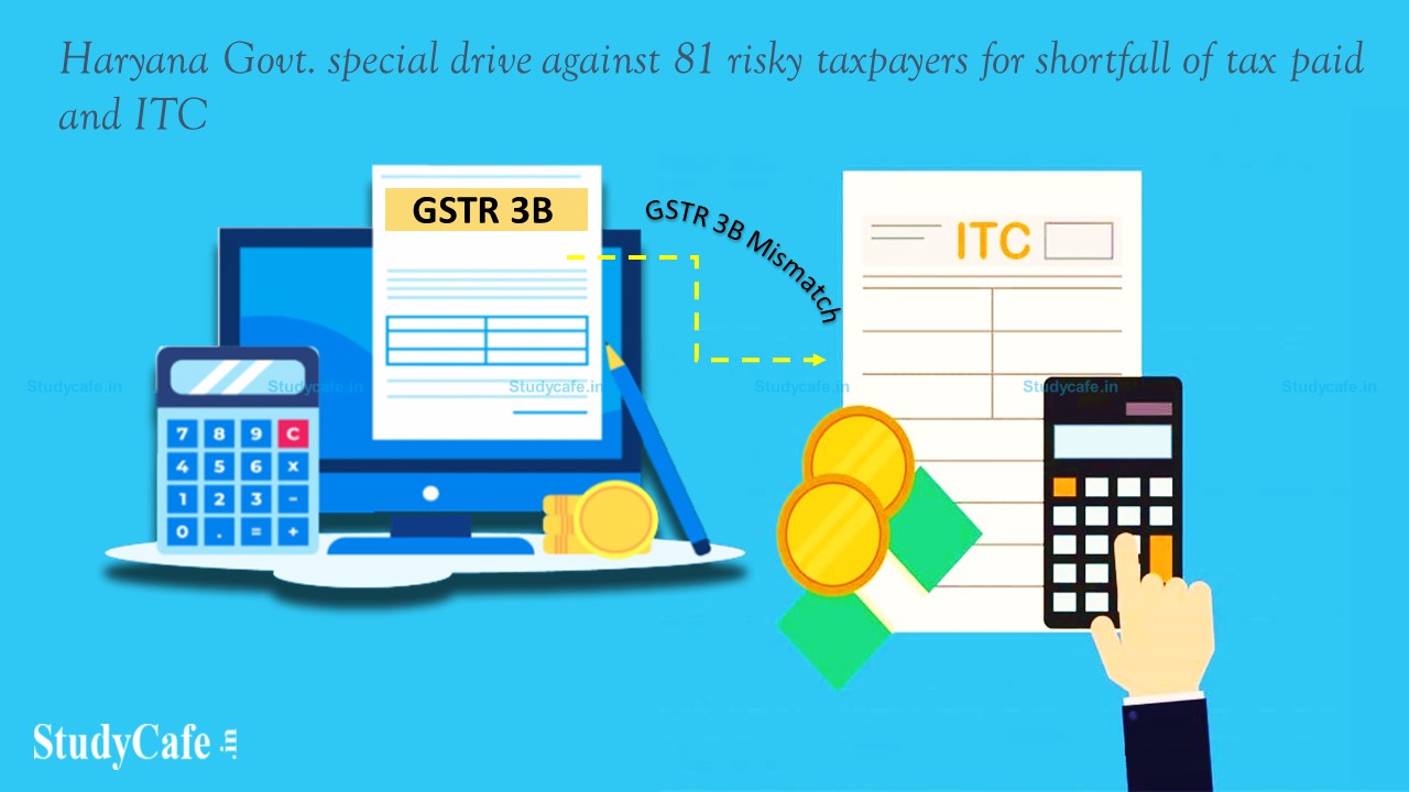 Excise and Taxation of Haryana Govt. direct a special drive against 81 risky taxpayers