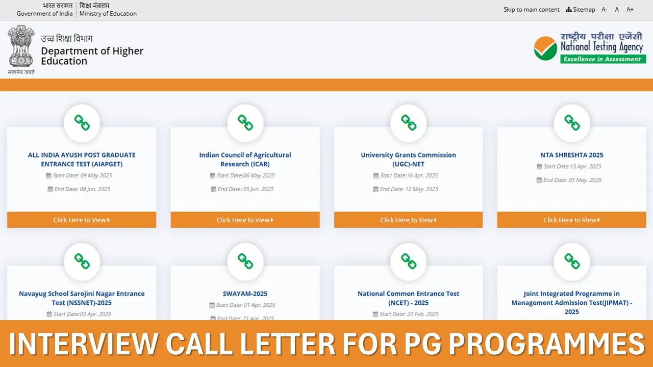 NIFTEE 2025: NTA Releases Interview Call Letter for PG Programmes