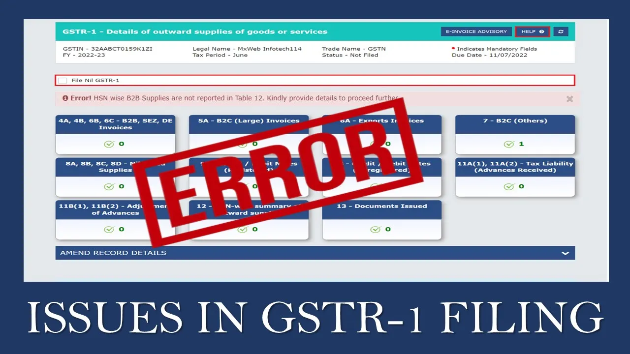 Tax Expert Highlights Problems in GSTR-1 Filing after new change Roll out