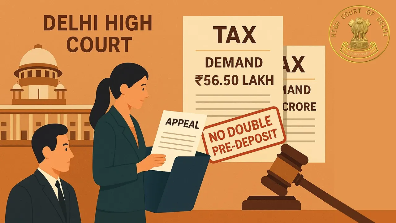 Delhi High Court: No Double Pre-Deposit for Same GST Demand; Appeal Allowed Till Jan 2026