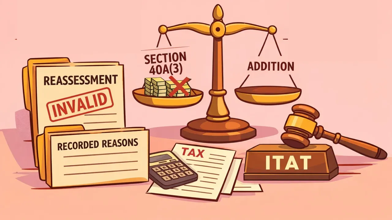 Reassessment Invalid Where No Addition Made on Recorded Reasons; Section 40A(3) Addition Unsustainable