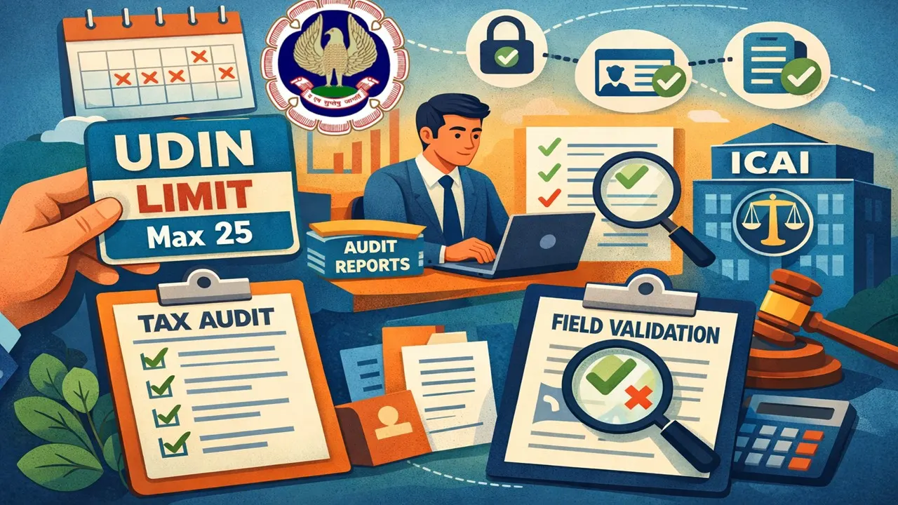 ICAI Introduces UDIN Limit for Tax Audits and Field-Level Validation