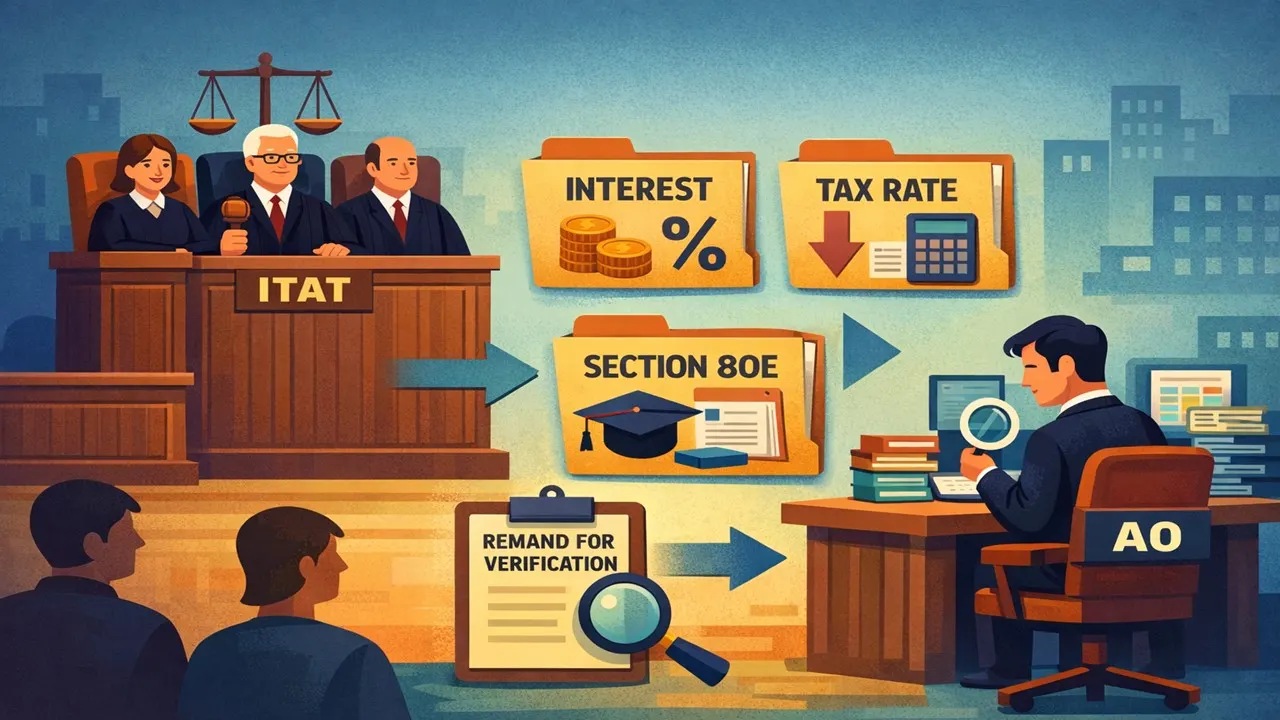 ITAT Remands Interest, Tax Rate & Section 80E Issues Back to AO for Fresh Verification