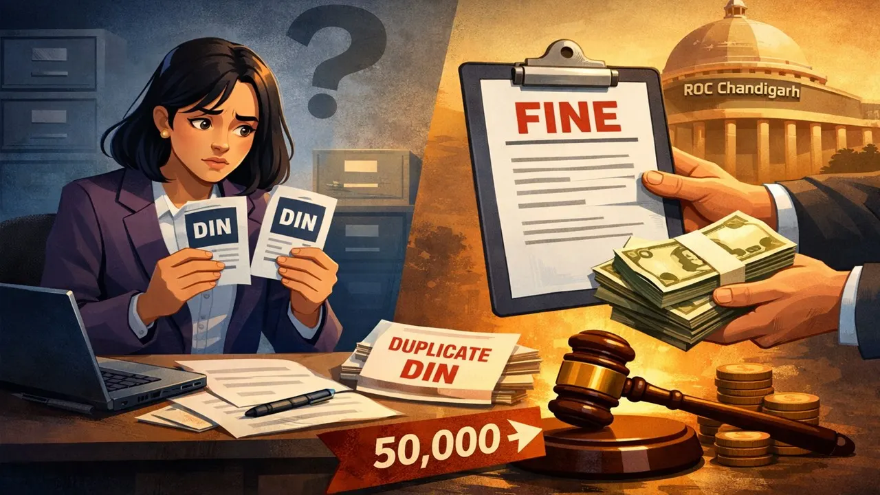 ROC Chandigarh Imposes Rs 50,000 Penalty on Director for Holding Dual DINs