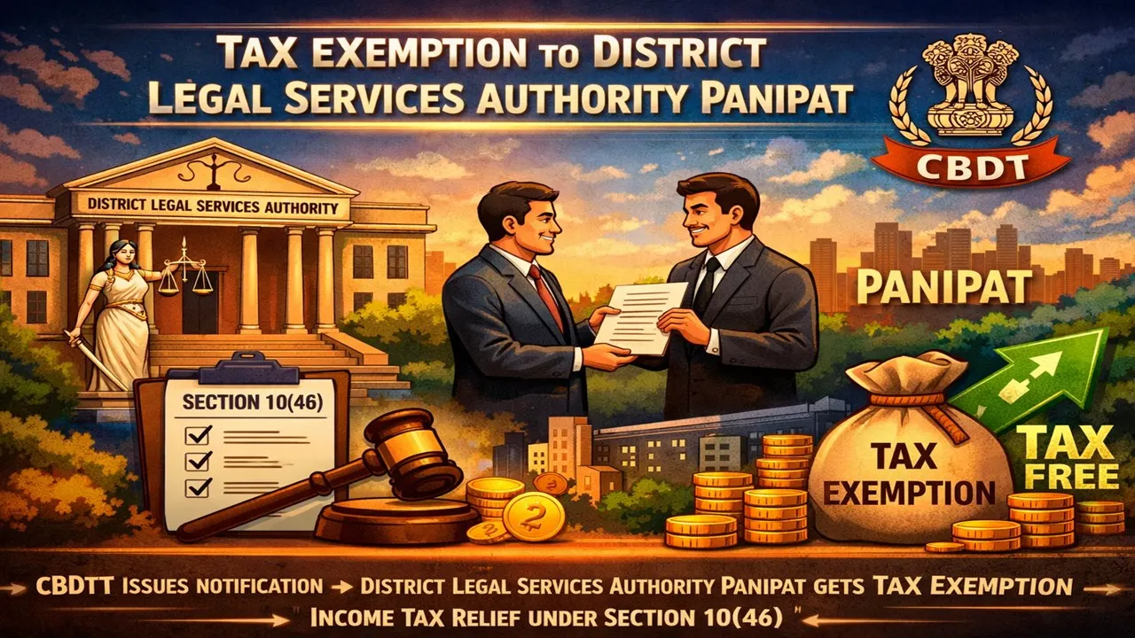 District Legal Services Authority, Panipat, Gets Income Tax Exemption on Specified Income