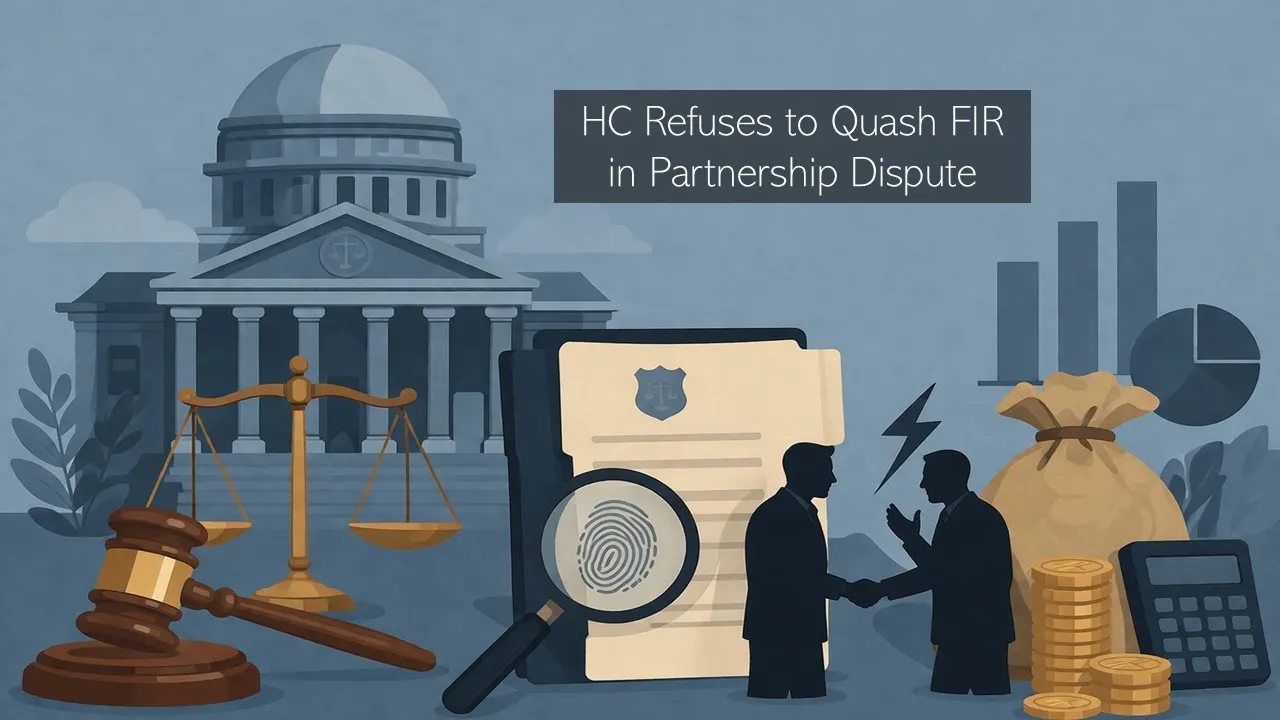 HC Refuses to Quash FIR in Partnership Dispute Involving Alleged Rs. 16.33 Lakh Misappropriation