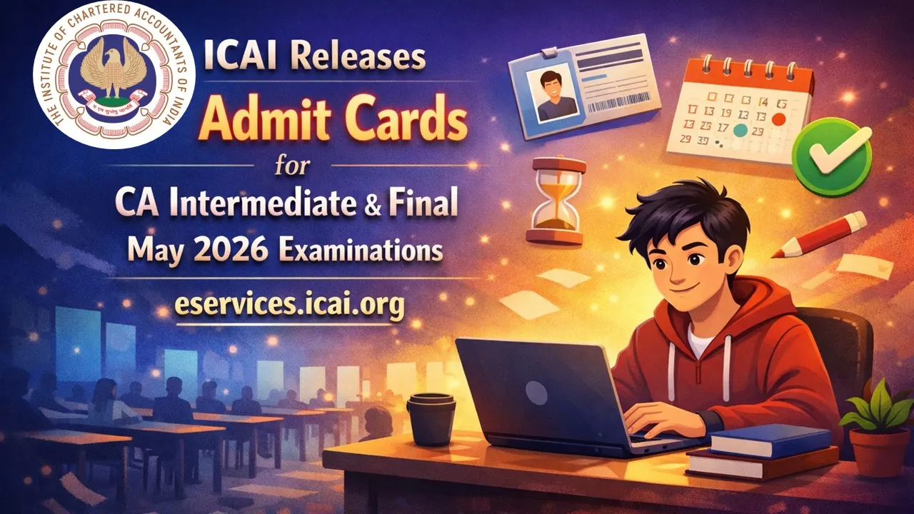 ICAI CA Intermediate and Final May 2026: Admit Card Now Available to Download at eservices.icai.org