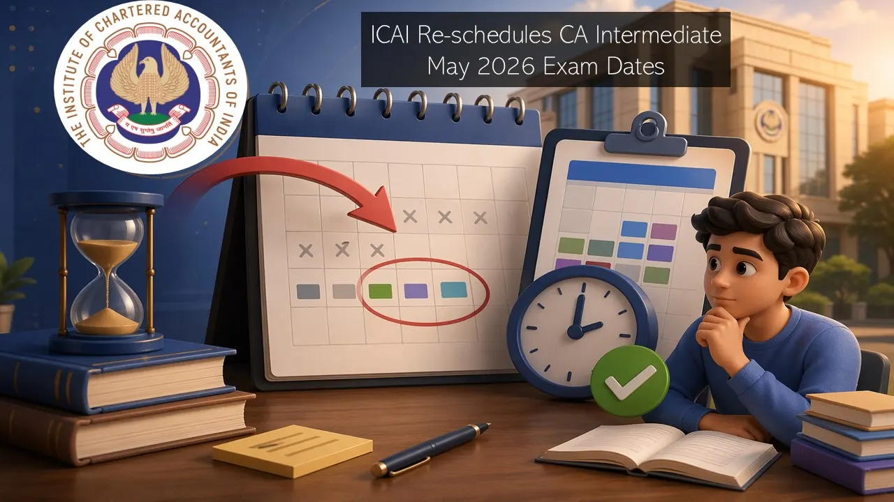 ICAI Re-schedules CA Intermediate May 2026 Exam Dates; Check Revised Dates