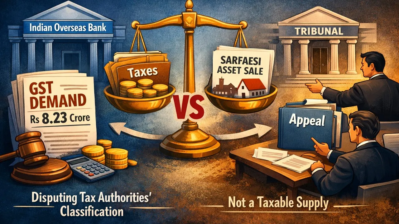 Indian Overseas Bank Faces Rs 8.23 Cr GST Penalty Over SARFAESI Asset Sale; Plans to File Appeal
