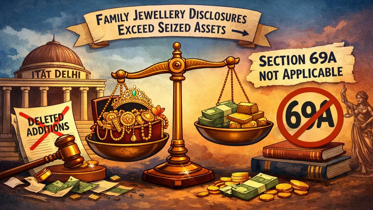 No Section 69A Addition Where Family Jewellery Exceeds Seized Assets