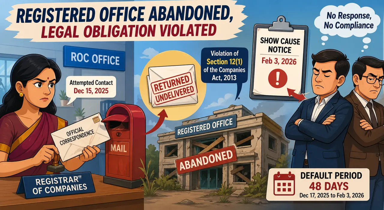 Company and it's directors penalised for Violation of Registered Office Requirements under Companies Act