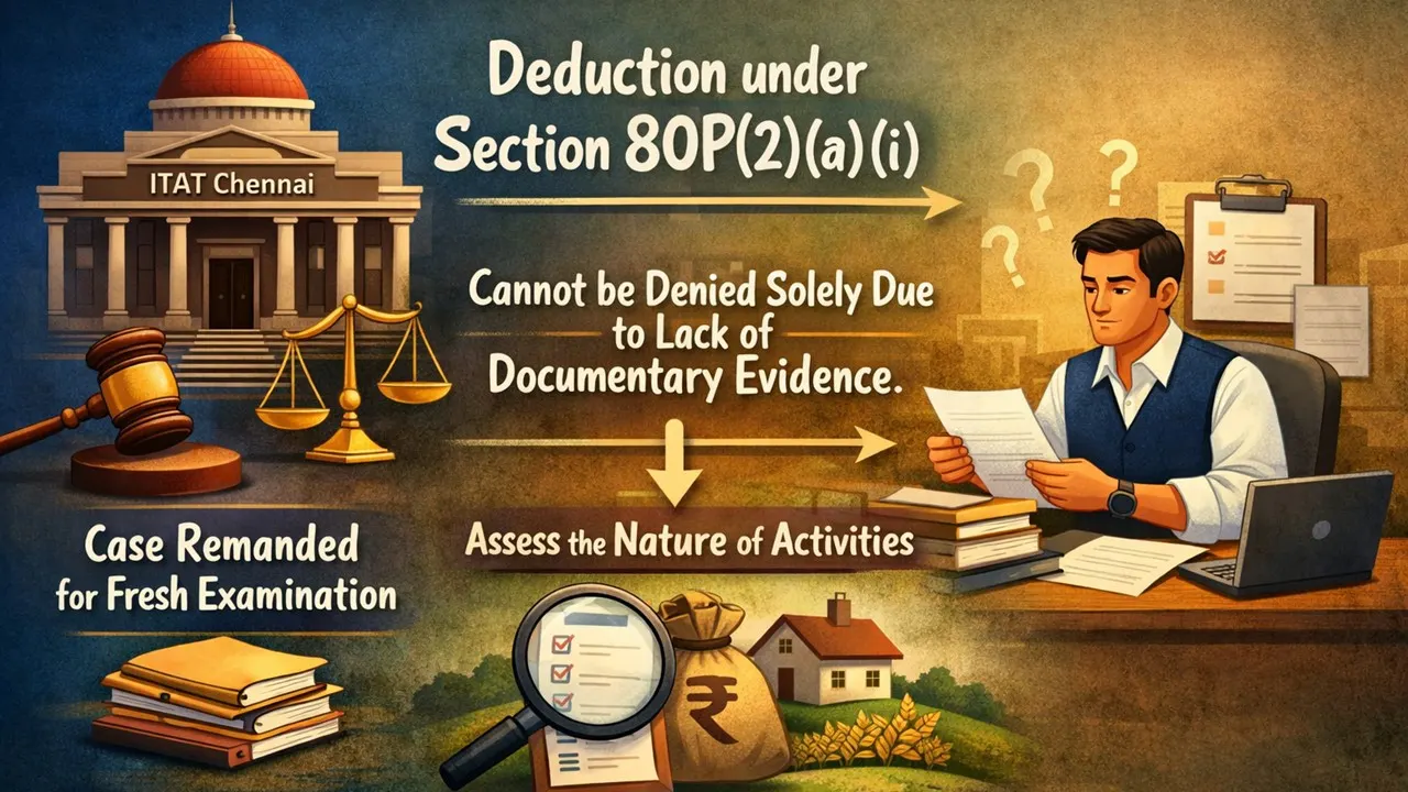 Section 80P Deduction Cannot Be Denied Solely for Lack of Documentary Evidence: ITAT