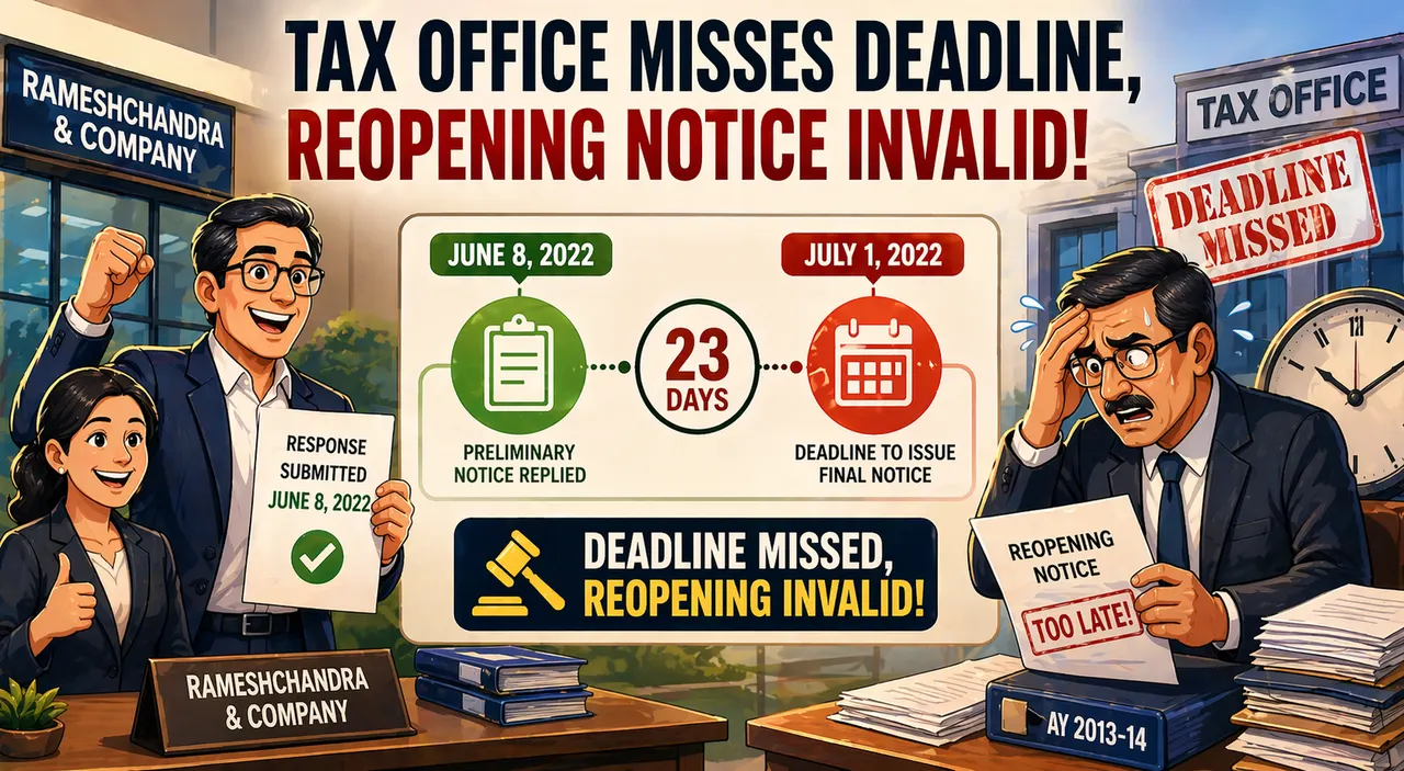 Income Tax Reassessment Cancelled Due to Late Notice