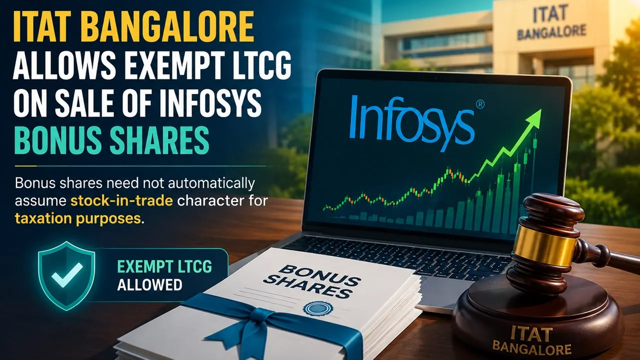ITAT Bangalore Allows Exempt LTCG on Sale of Infosys Bonus Shares