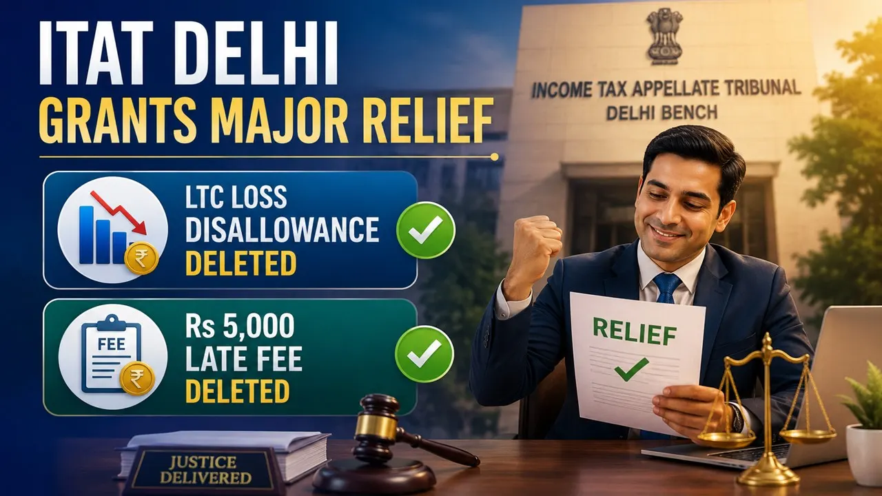 ITAT Delhi Grants Major Relief to Taxpayer, Deletes LTC Loss Disallowance and Rs 5,000 Late Fee