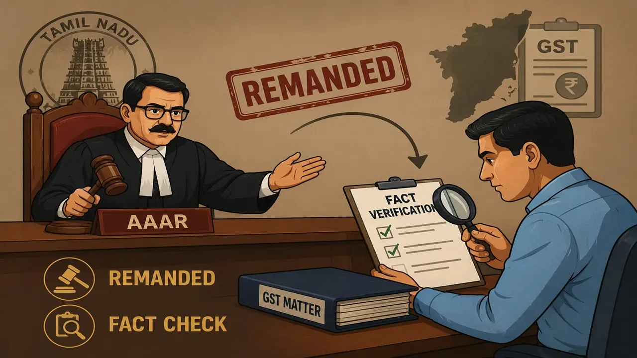 Tamil Nadu AAAR Remands GST Matter for Fresh Fact Verification