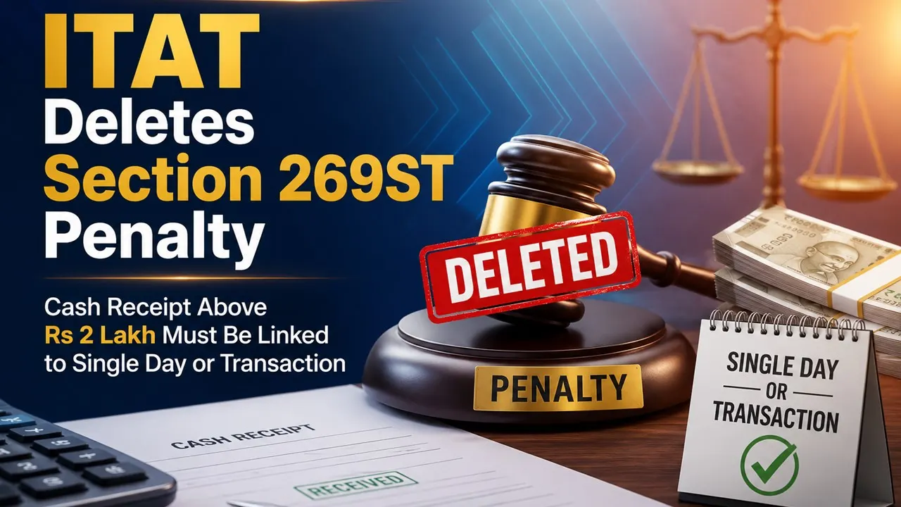 ITAT Deletes Section 269ST Penalty, Says Cash Receipt Above Rs 2 Lakh Must Be Linked to Single Day or Transaction