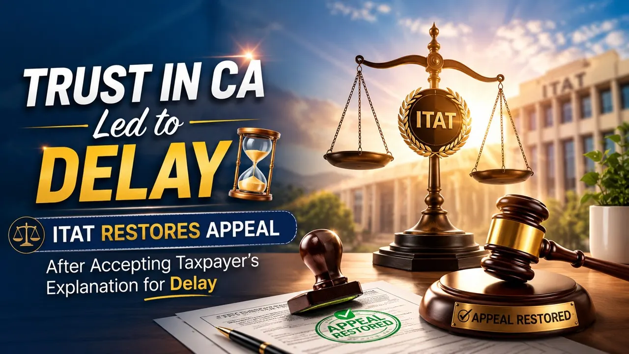 Trust in CA Led to Delay: ITAT Restores Appeal After Accepting Taxpayer’s Explanation for Delay
