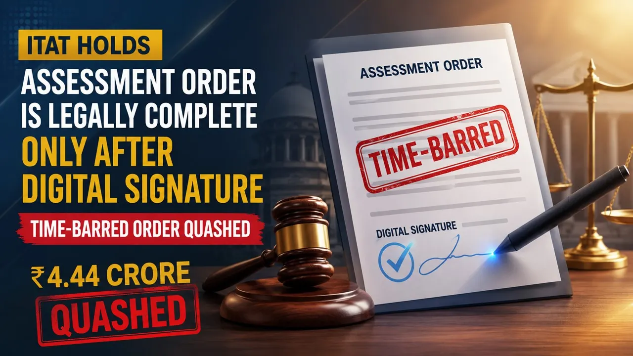 ITAT Holds Assessment Order Is Legally Complete Only After Digital Signature; Time-Barred Order Quashed