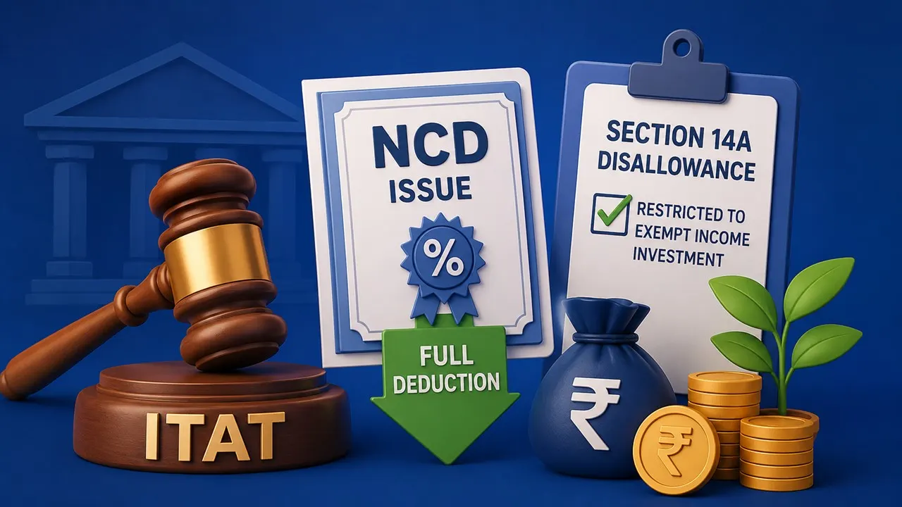 ITAT Allows Full Deduction of NCD Discount in Year of Issue; Section 14A Disallowance Restricted to Exempt Income-Yielding Investment