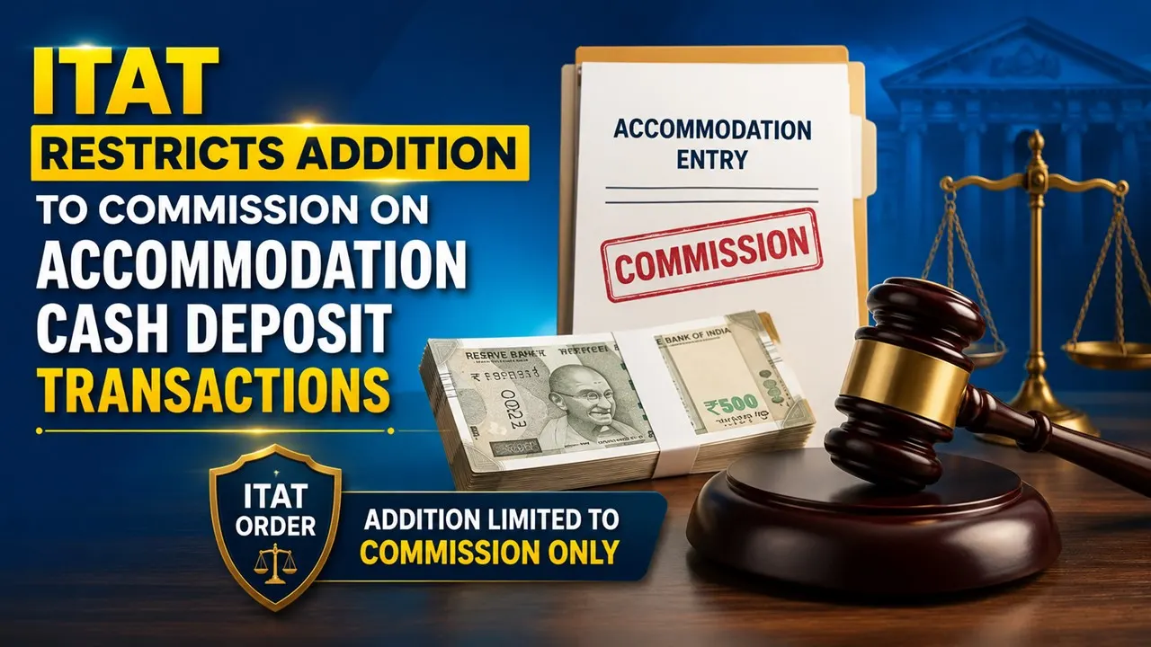 ITAT Restricts Addition to Commission on Accommodation Cash Deposit Transactions