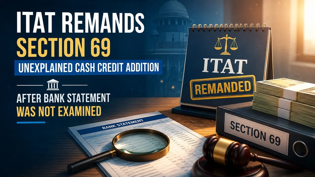 ITAT Remands Section 69 Unexplained Cash Credit Addition After Bank Statement Was Not Examined