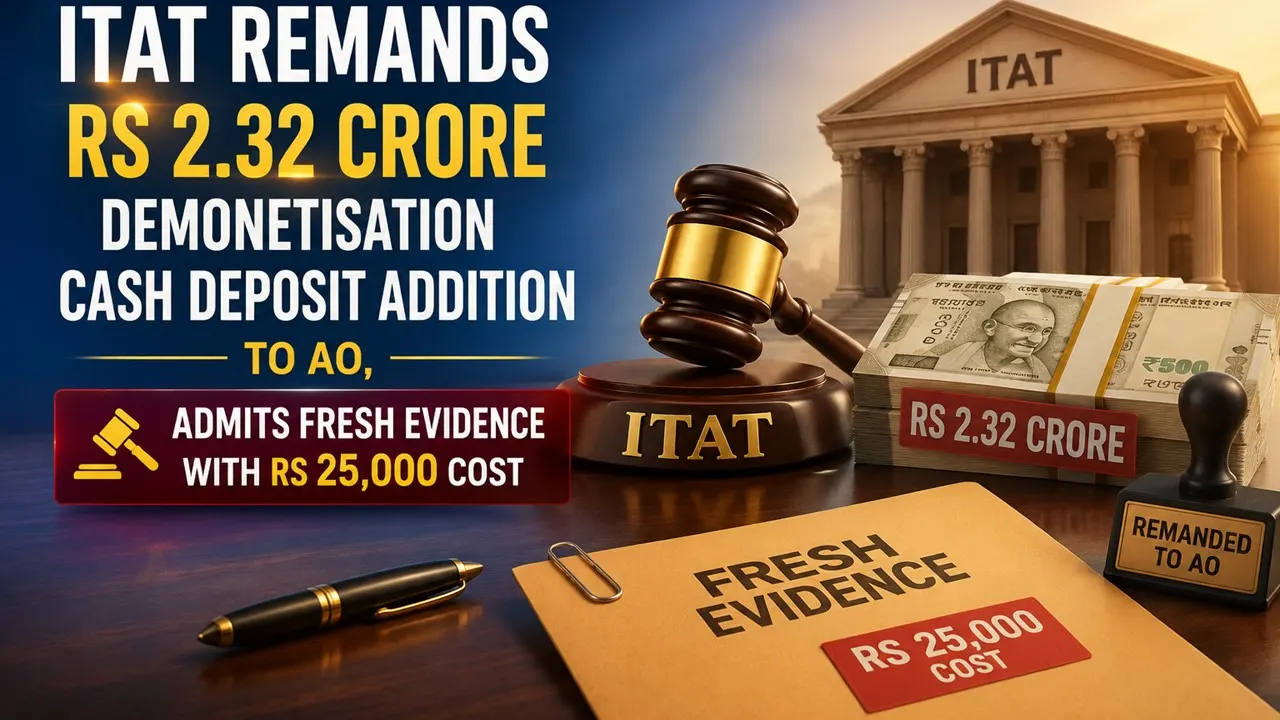 ITAT Remands Rs 2.32 crore Demonetisation Cash Deposit Addition to AO, Admits Fresh Evidence with Rs 25,000 Cost