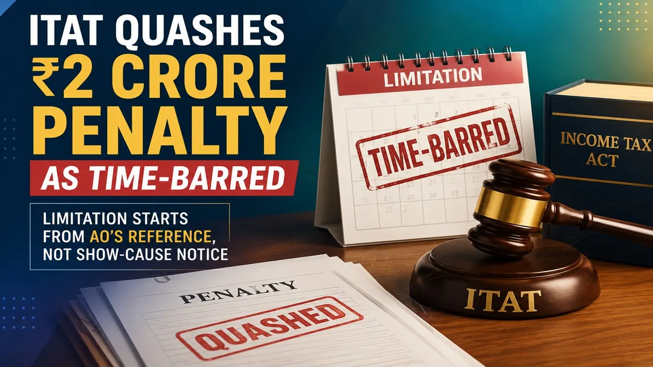 ITAT Quashes Rs 2 Crore Penalty as Time-Barred; Limitation Starts from AO’s Reference, Not Show-Cause Notice