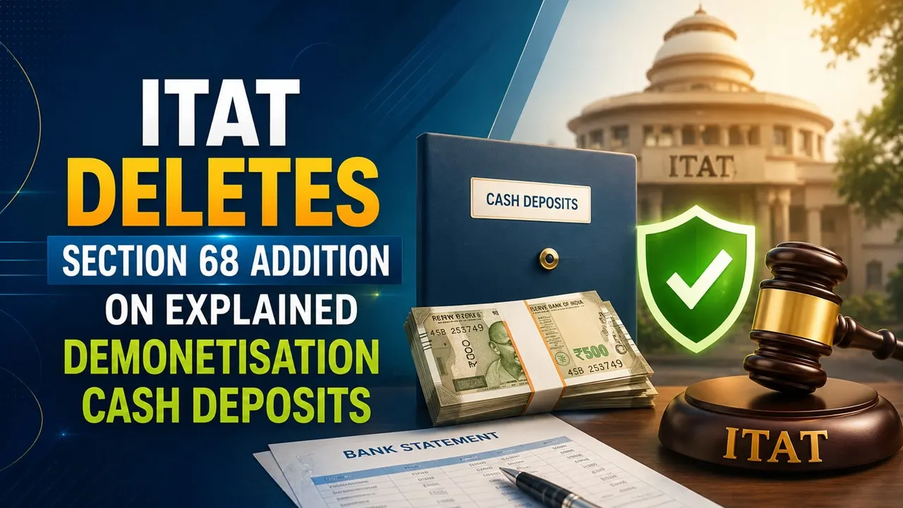 ITAT Deletes Section 68 Addition on Explained Demonetisation Cash Deposits
