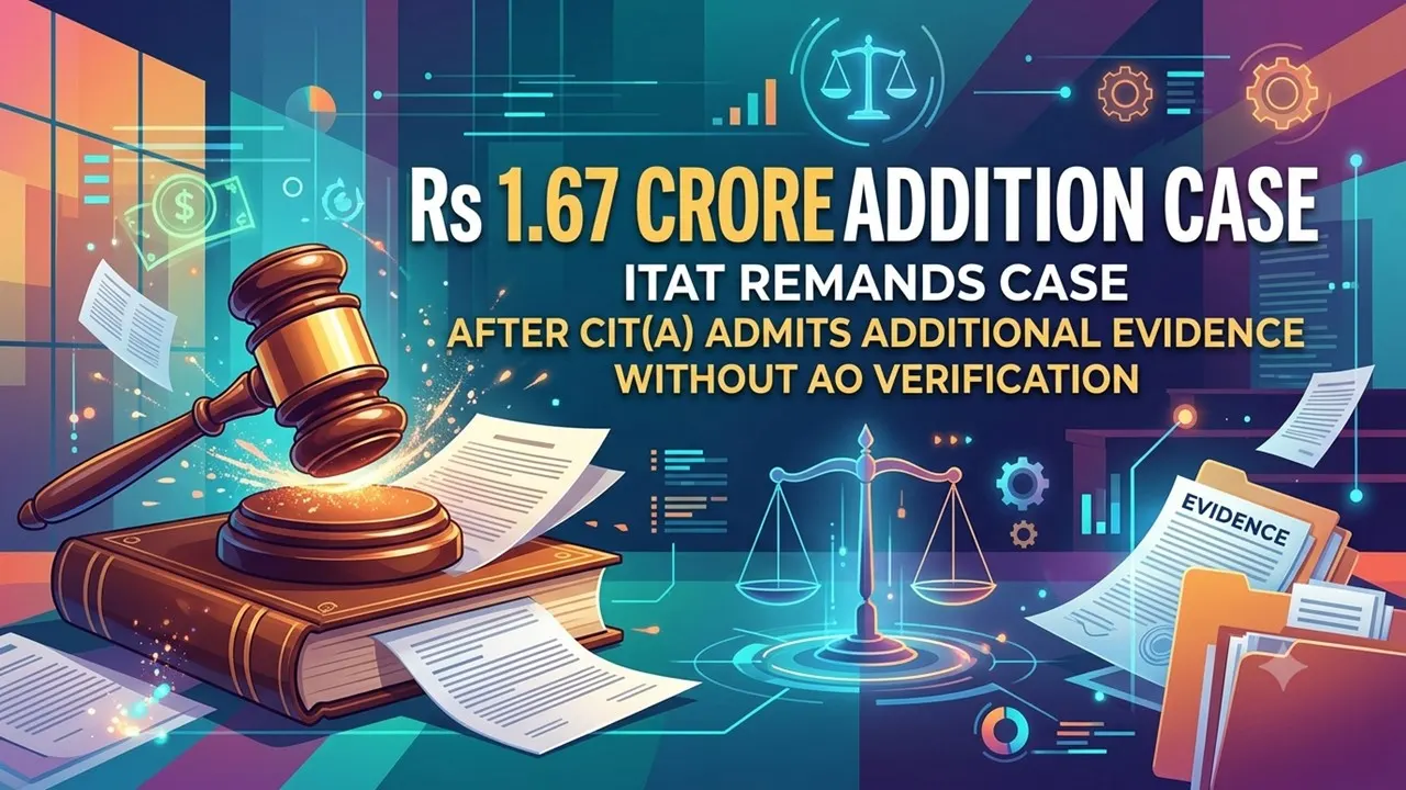 ITAT Remands Rs 1.67 Crore Addition Case After CIT(A) Admits Additional Evidence Without AO Verification