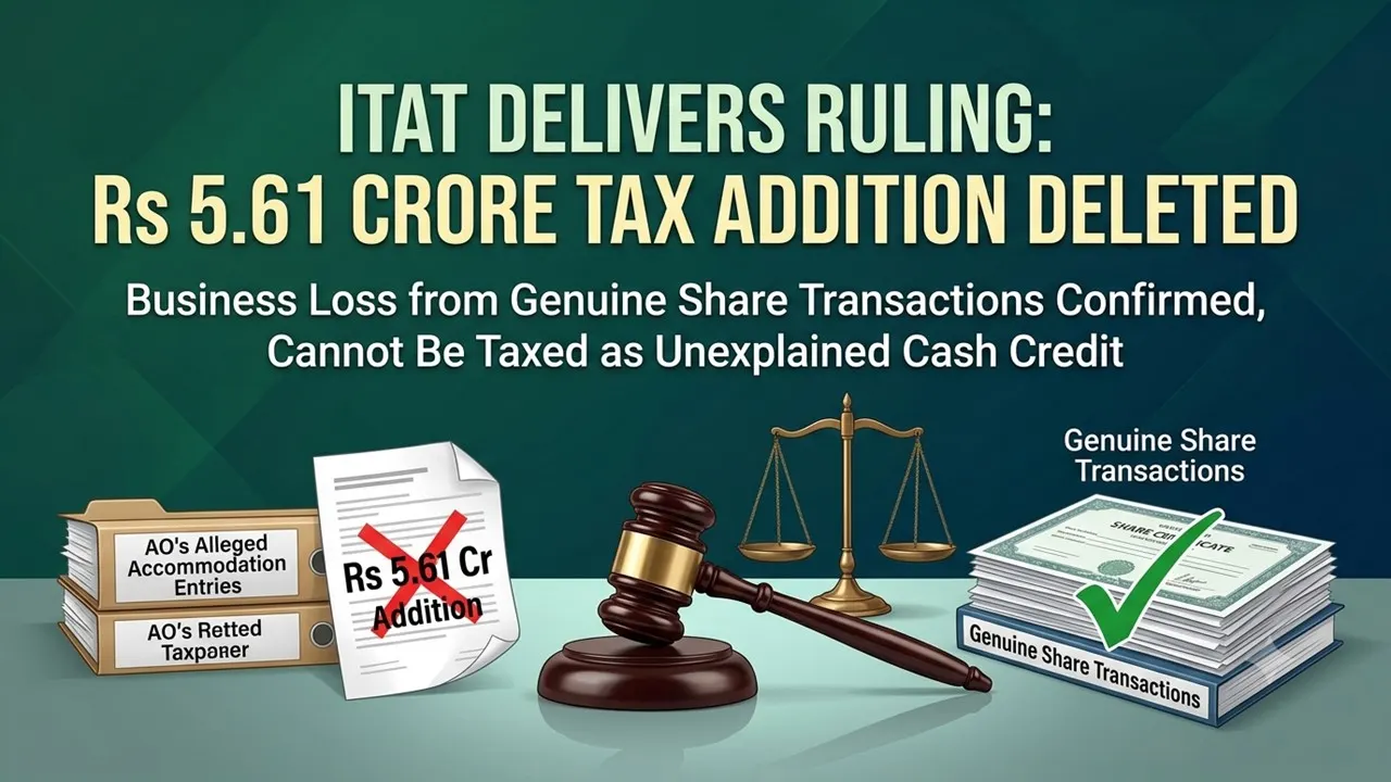 ITAT Upholds Deletion of Rs 5.61 Crore Addition as AO Failed to Independently Verify Alleged Accommodation Entries