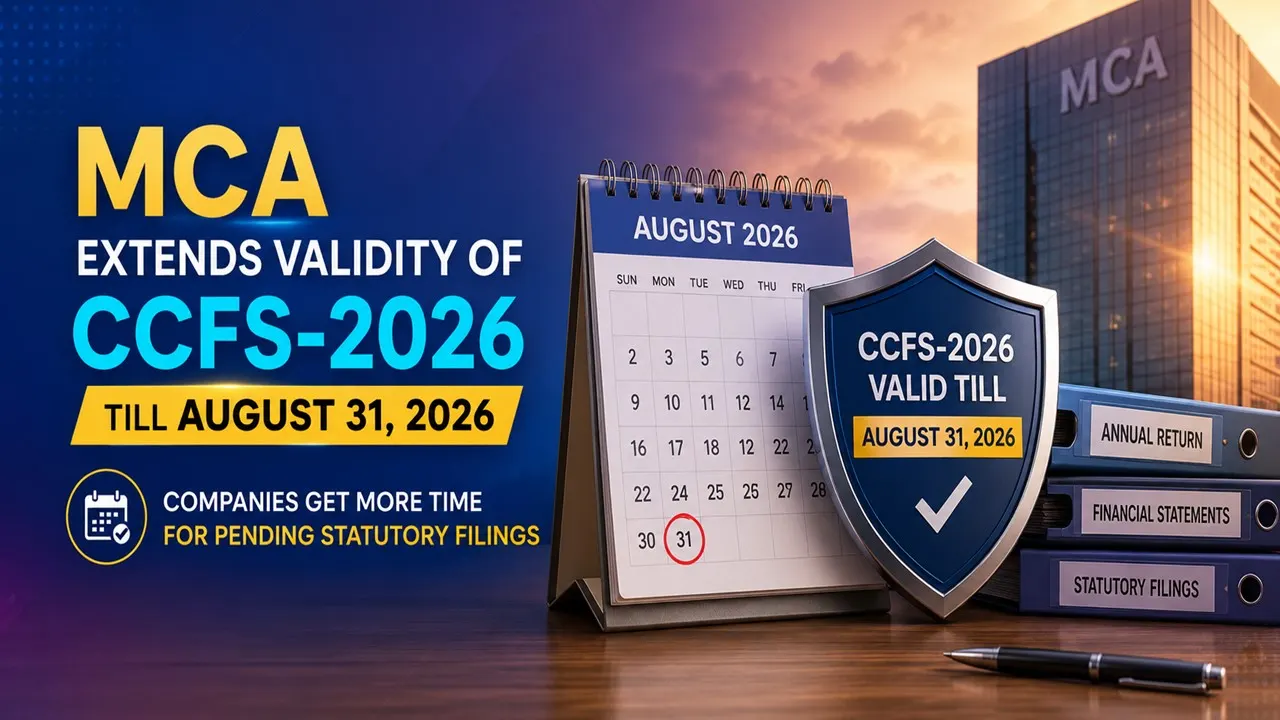 MCA Extends Validity of CCFS-2026 Till August 31, 2026; Companies Get More Time for Pending Statutory Filings