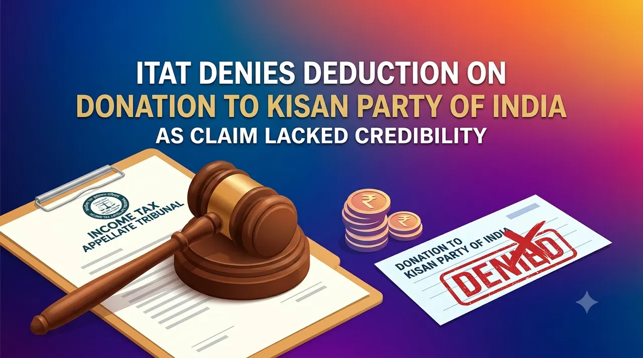 ITAT Denies Deduction on Donation to Kisan Party of India As Claim Lacked Credibility