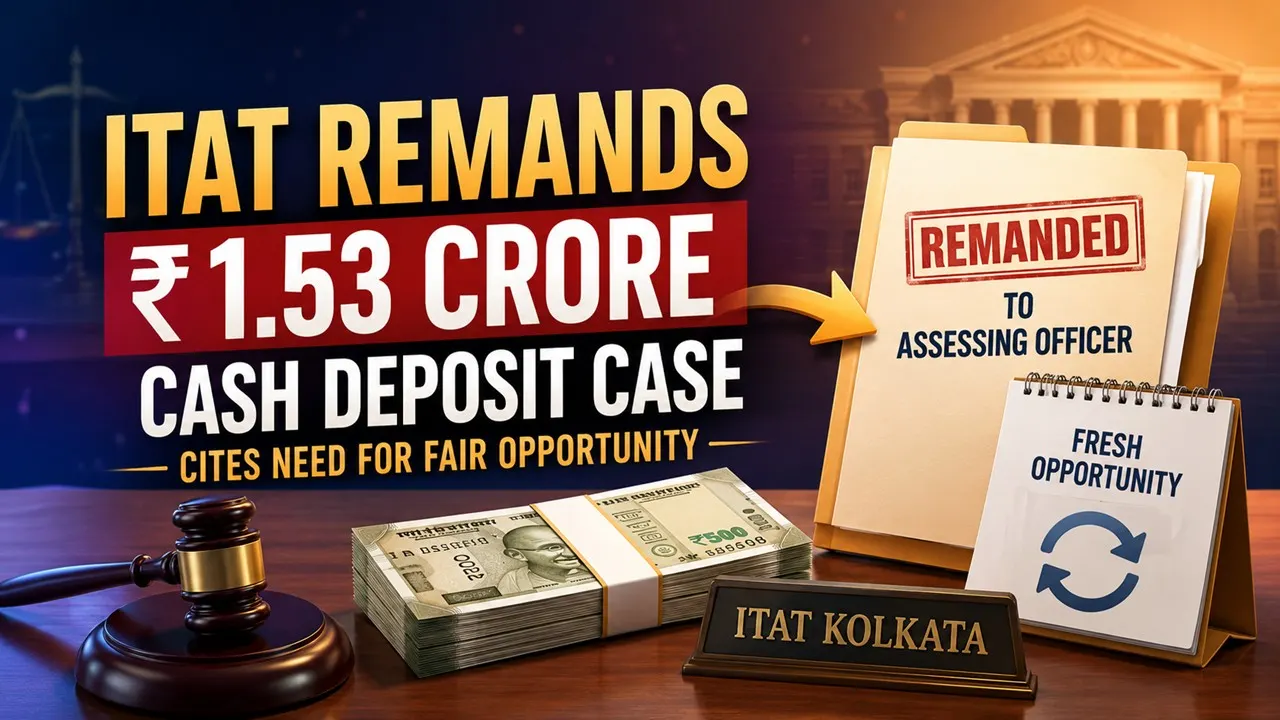 ITAT Remands Rs 1.53 Crore Cash Deposit Case, Cites Need for Fair Opportunity