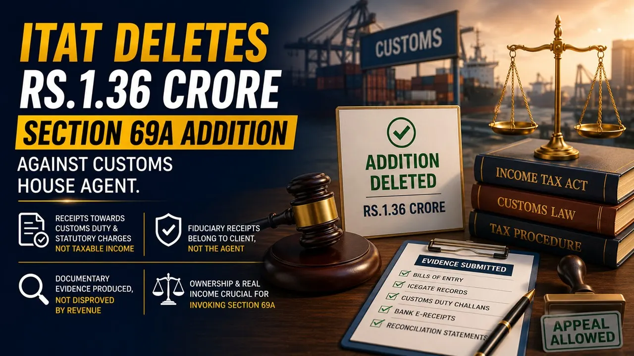 ITAT Deletes Rs.1.36 Crore Section 69A Addition Against Customs House Agent