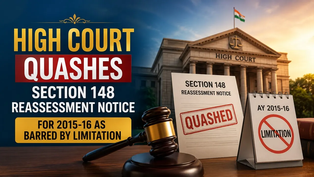High Court Quashes Section 148 Reassessment Notice for 2015-16 as Barred by Limitation