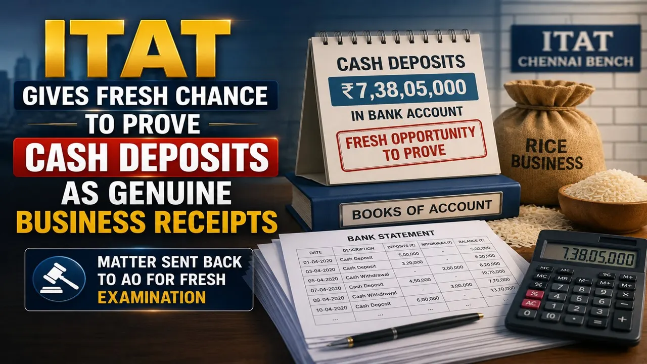 ITAT Grants Fresh Opportunity to Prove Rs 7.38 Crore Cash Deposits as Business Receipts