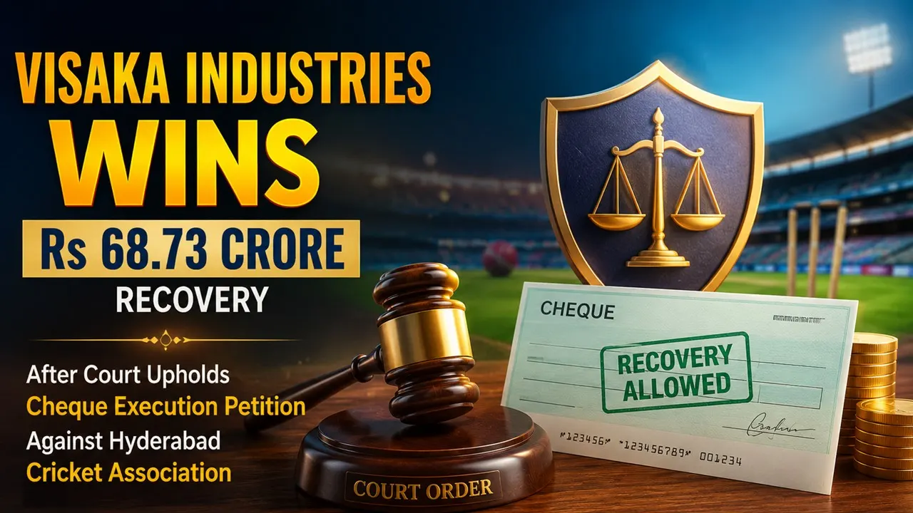 Visaka Industries Wins Rs 68.73 Crore Recovery After Court Upholds Cheque Execution Petition Against Hyderabad Cricket Association