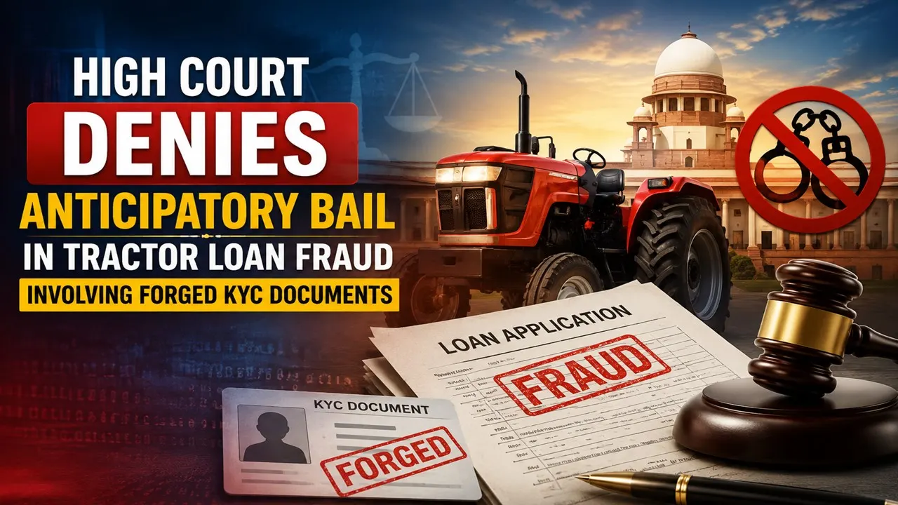 High Court Denies Anticipatory Bail in Tractor Loan Fraud Involving Forged KYC Documents