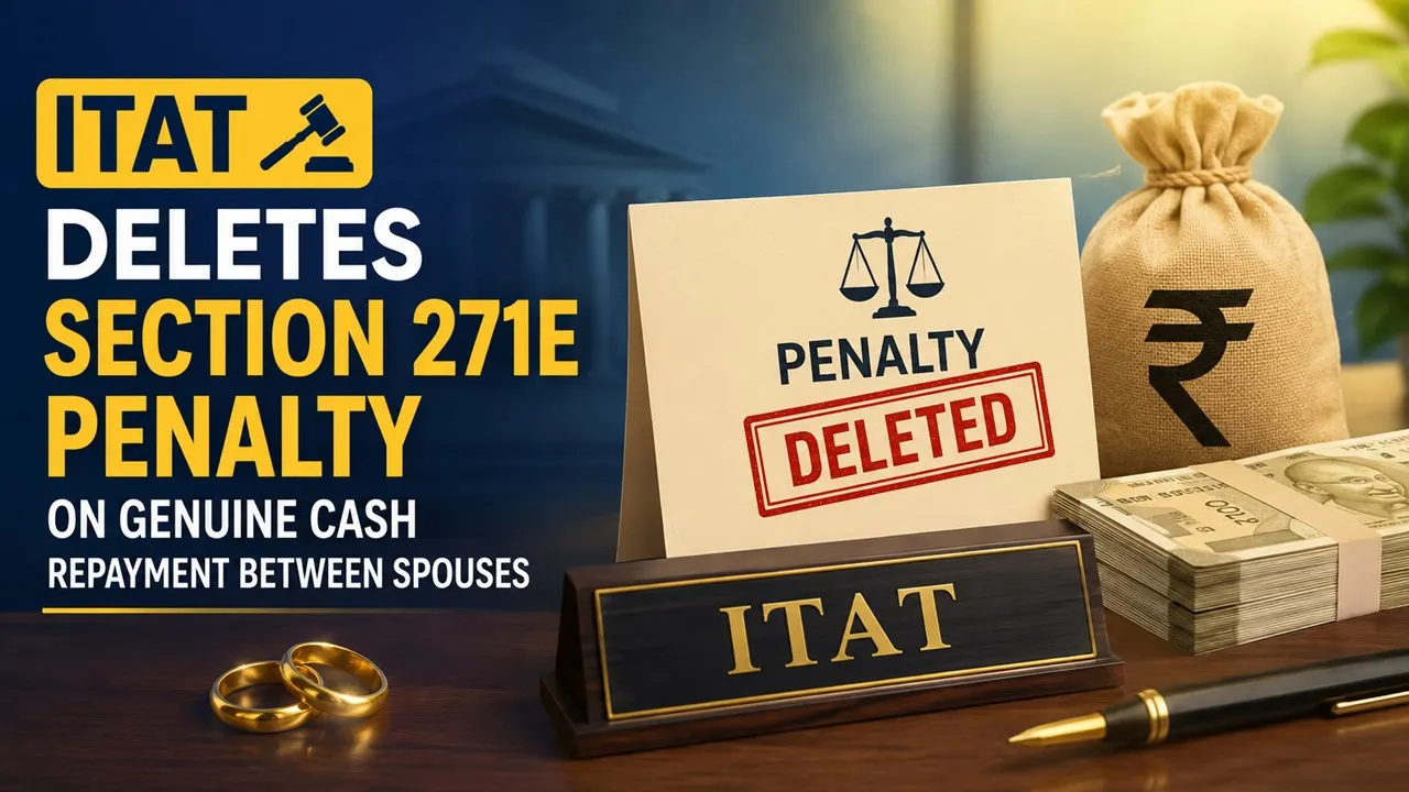 ITAT Deletes Section 271E Penalty on Genuine Cash Repayment Between Spouses
