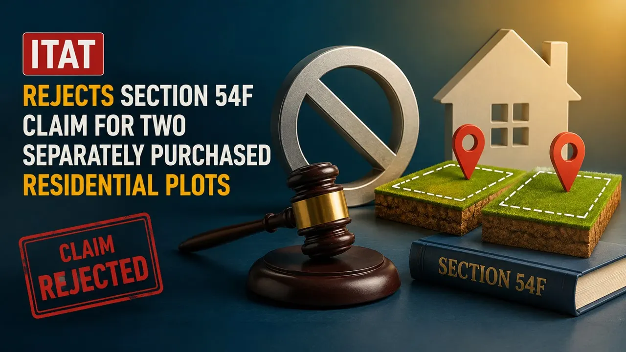 ITAT Rejects Section 54F Claim for Two Separately Purchased Residential Plots