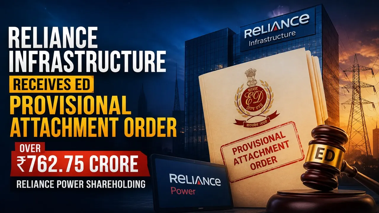Reliance Infrastructure Receives ED Provisional Attachment Order Over Rs 762.75 Crore Reliance Power Shareholding