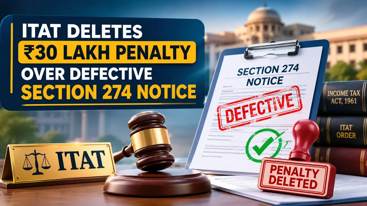 ITAT Deletes Rs 30 Lakh Penalty Over Defective Section 274 Notice