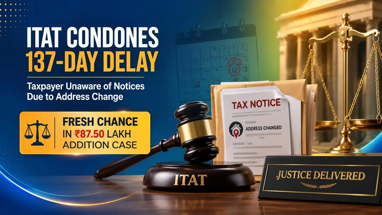 ITAT Condones 137-Day Delay Noting Taxpayer Was Unaware of Tax Notices Due to Address Change