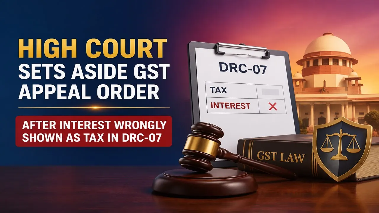 High Court Sets Aside GST Appeal Order After Interest Wrongly Shown as Tax in DRC-07