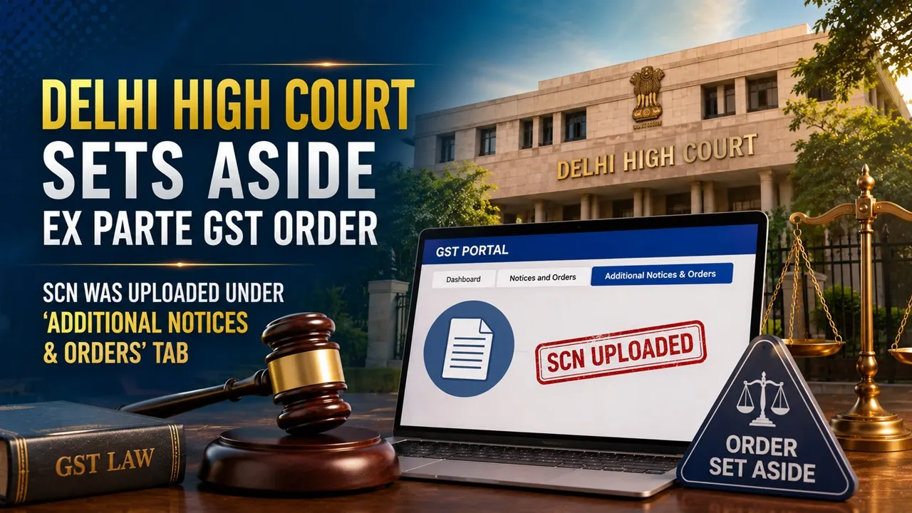 High Court Sets Aside Ex Parte GST Order After SCN Was Uploaded Under ‘Additional Notices & Orders’ Tab