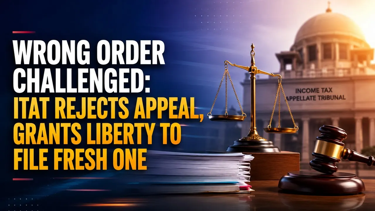 Wrong Order Challenged: ITAT Rejects Appeal, Grants Liberty to File Fresh One