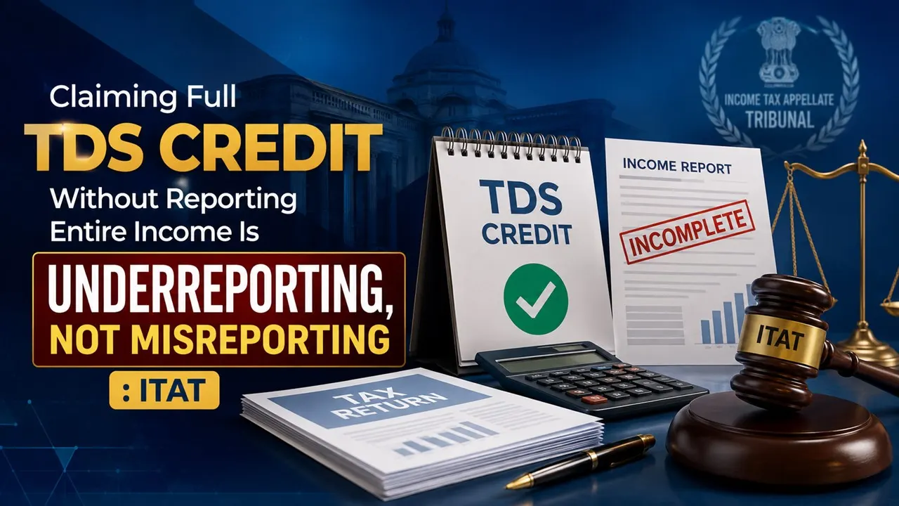 Claiming Full TDS Credit Without Reporting Entire Income Is Underreporting, Not Misreporting: ITAT