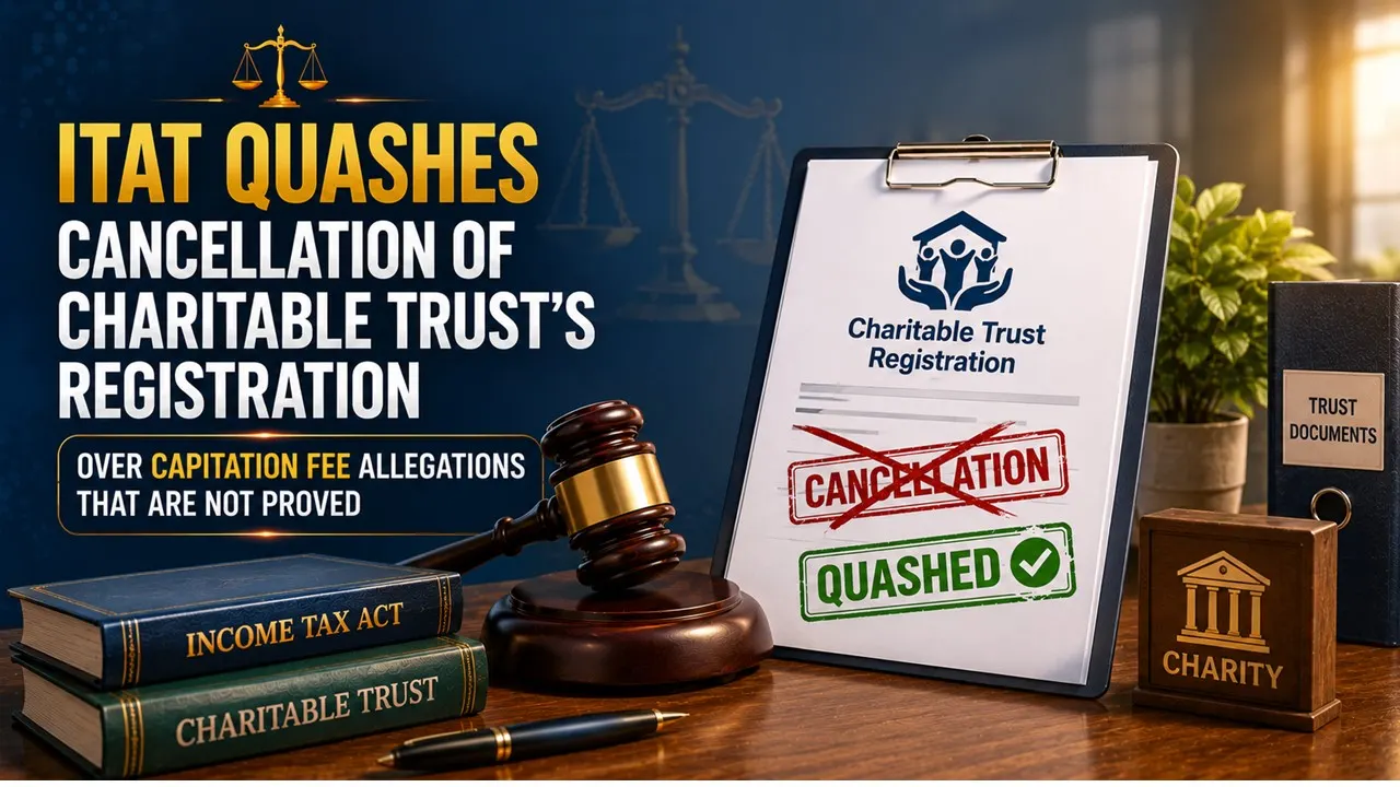 ITAT Quashes Cancellation of Charitable Trust's Registration Over Capitation Fee Allegations That Are Not Proved 